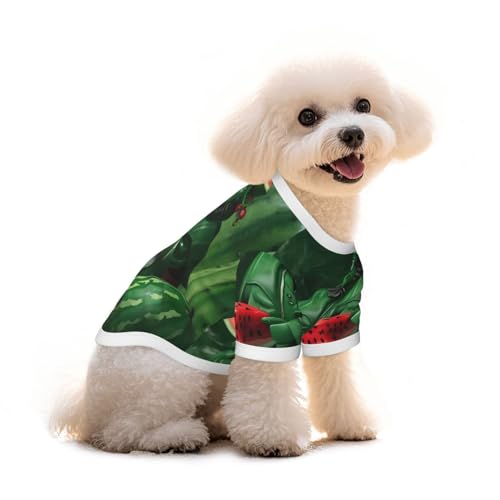 Patrick's Haustier-T-Shirt mit Wassermelonen-Festivaldruck, reine Baumwolle, für Hunde und Katzen, bequem, für kleine und mittelgroße Sommer-Winterkleidung von Erwqavc