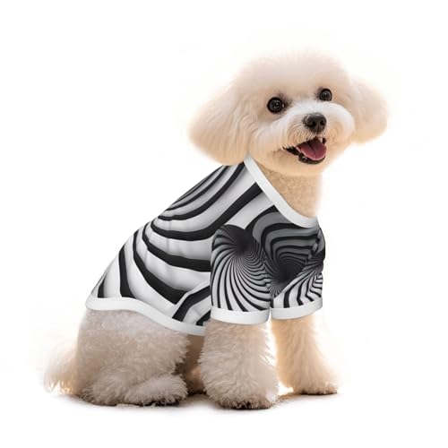 Spiral T-Shirt für Haustiere, Motiv: optische Täuschung, reine Baumwolle, für Hunde und Katzen, bequem, für kleine und mittelgroße Sommer-Winterkleidung von Erwqavc