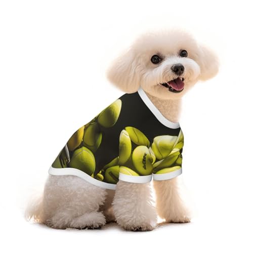 T-Shirt für Hunde und Katzen, Motiv: Tennisdiagramm, reine Baumwolle, bequem, für kleine und mittelgroße Sommer-Winterkleidung von Erwqavc