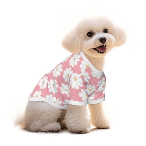 Weißes Chrysanthemen-Texturdiagramm für Haustiere, reine Baumwolle, für Hunde und Katzen, bequeme Weste für kleine und mittelgroße Sommer-Winterkleidung von Erwqavc