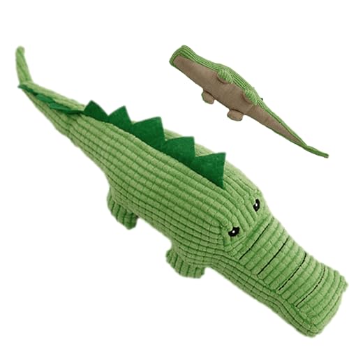 EsEico Hundespielzeug, quietschende Puppe, ausgestopftes Alligator-Haustierspielzeug | Plüschtier-Alligator-Kauspielzeug | Bissfestes Plüschspielzeug mit Geräuschen, interaktives Hundekauspielzeug für von EsEico