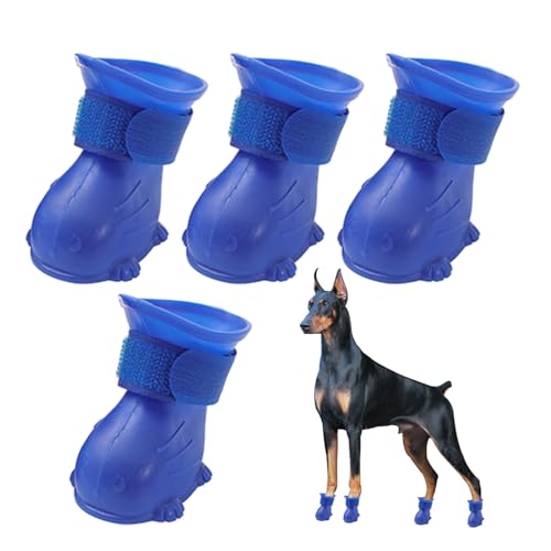 Hundepfotenschutzschuhe, 4 rutschfeste Welpenstiefel, wasserdichte Katzenstiefel, reflektierende, verstellbare Hundeschuhe für kleine Hunde, kleine Hundestiefel für Hartholzböden von EsEico