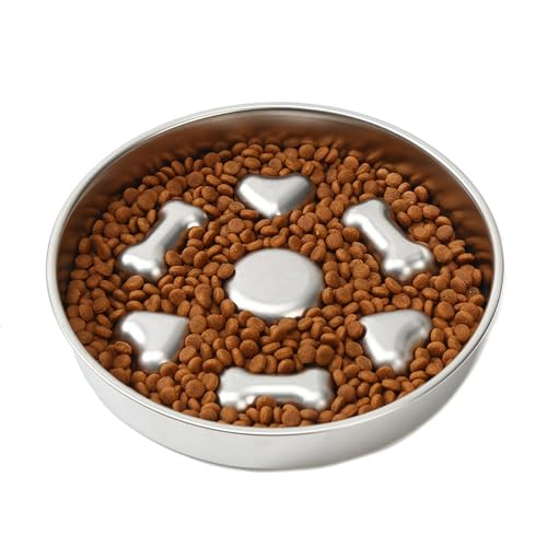 Langsamer Futternapf aus Metall für Hunde, Bloat Stop, langsame Fütterung, langsame Fütterung, aus Edelstahl, Katzenschüssel von Alim Langsamer Futternapf aus Metall für Hunde, Bloat Stop, langsame Fütterung, langsame Fütterung, aus Edelstahl, Katzenschüssel von Alim von EsEico