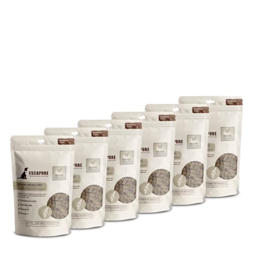 ESCAPURE Gelenk Mobilität - Natürlicher Hähnchenfleisch Snack mit Lachsöl & Teufelskralle für Hunde – Premium Protein Leckerli für mehr Beweglichkeit - Beruhigt & unterstützt die Gelenke (6x150g) von Escapure