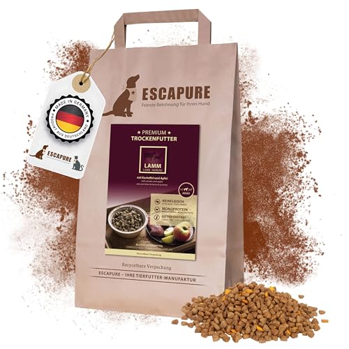 ESCAPURE Hunde Trockenfutter | Lamm verfeinert mit Kartoffel und Amarant | Frei von Getreide | 1,5 Kg ESCAPURE Hunde Trockenfutter | Lamm verfeinert mit Kartoffel und Amarant | Frei von Getreide | 1,5 Kg von Escapure