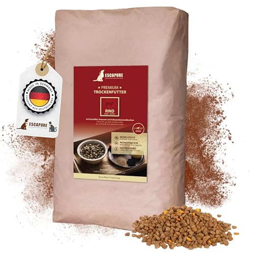 Escapure Adult Trockenfutter Hund 12kg Beutel RIND - Hundefutter trocken mit Rapsöl & Amarant - Alleinfuttermittel für ausgewachsene Hunde getreidefrei - Hundenahrung mit hohem Fleischanteil Escapure Adult Trockenfutter Hund 12kg Beutel RIND - Hundefutter trocken mit Rapsöl & Amarant - Alleinfuttermittel für ausgewachsene Hunde getreidefrei - Hundenahrung mit hohem Fleischanteil von Escapure