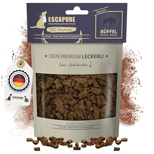 ESCAPURE Hupferl - Hunde Leckerli aus Büffelfleisch in Premium Qualiät - 98% Muskelfleisch - Protein Trainingssnacks ohne künstliche Zusatzstoffe & Getreide (150g) von Escapure