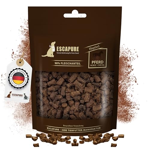 ESCAPURE Hupferl - Hunde Leckerli aus Pferdefleisch in Premium Qualität - 98% Muskelfleisch - Protein Trainingssnacks ohne künstliche Zusatzstoffe & Getreide (150g) von Escapure