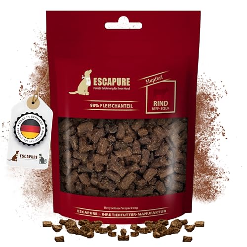 ESCAPURE Hupferl - Hunde Leckerli aus Rindfleisch in Premium Qualität - 98% Muskelfleisch - Protein Trainingssnacks ohne künstliche Zusatzstoffe & Getreide (150g) von Escapure