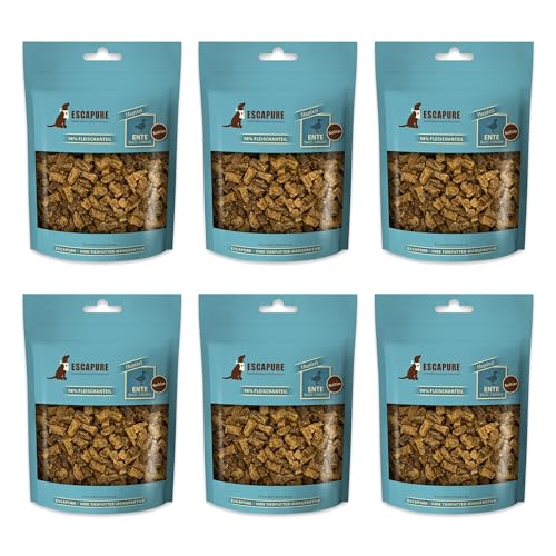 ESCAPURE Softies - Hunde Leckerli aus Entenfleisch in Premium Qualität - 98% Muskelfleisch - Softer Protein Trainingssnacks ohne künstliche Zusatzstoffe & Getreide (6x150g) von Escapure