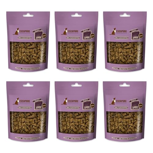 ESCAPURE Softies - Hunde Leckerli aus Lammfleisch in Premium Qualität - 98% Muskelfleisch - Softer Protein Trainingssnacks ohne künstliche Zusatzstoffe & Getreide (6x150g) von Escapure