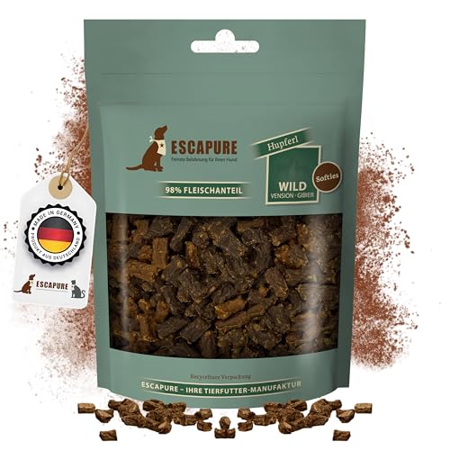 ESCAPURE Softies - Hunde Leckerli aus Wildfleisch in Premium Qualität - 98% Muskelfleisch - Softer Protein Trainingssnacks ohne künstliche Zusatzstoffe & Getreide (6x150g) von Escapure