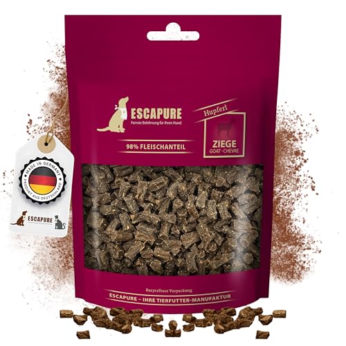 Escapure Hunde Leckerlis Ziege Hupferl 150g in Premium Qualität - Ziegenfleisch Hundesnack mit 98% Muskelfleisch - Trainingssnacks ohne künstliche Zusatzstoffe - Knusper Snack frei von Getreide Escapure Hunde Leckerlis Ziege Hupferl 150g in Premium Qualität - Ziegenfleisch Hundesnack mit 98% Muskelfleisch - Trainingssnacks ohne künstliche Zusatzstoffe - Knusper Snack frei von Getreide von Escapure