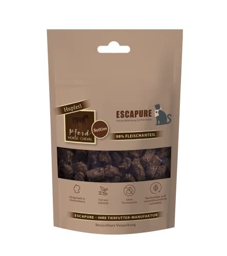 Escapure Katzen Leckerli Beutel | Pferd Hupferl 80g | Pferd Hupferl in Premium Qualität | 98% Muskelfleisch | ohne künstliche Zusatzstoffe und frei von Getreide Escapure Katzen Leckerli Beutel | Pferd Hupferl 80g | Pferd Hupferl in Premium Qualität | 98% Muskelfleisch | ohne künstliche Zusatzstoffe und frei von Getreide von Escapure