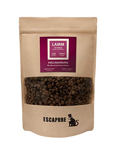 Escapure Katzen Trockenfutter Beutel | Lamm mit Gefügel Trockenfutter in Premium Qualität | 600g | mit Reis und Vollei Escapure Katzen Trockenfutter Beutel | Lamm mit Gefügel Trockenfutter in Premium Qualität | 600g | mit Reis und Vollei von Escapure
