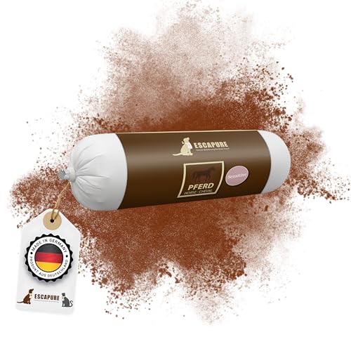 Escapure Nassfutter Wurst mit Pferd 400g - Delikatessrollen mit 90% Fleischanteil - Ergänzungsfuttermittel für Hunde in Wurstform - Hunde Fleischrollen - getreidefreie Hundewurst mit Hirsekuchen Escapure Nassfutter Wurst mit Pferd 400g - Delikatessrollen mit 90% Fleischanteil - Ergänzungsfuttermittel für Hunde in Wurstform - Hunde Fleischrollen - getreidefreie Hundewurst mit Hirsekuchen von Escapure