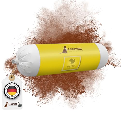 Escapure Nassfutter Wurst mit Pute 800g - Delikatessrollen mit 89% Fleischanteil - Ergänzungsfuttermittel für Hunde in Wurstform - Hunde Fleischrollen - getreidefreie Hundewurst mit Hirsekuchen Escapure Nassfutter Wurst mit Pute 800g - Delikatessrollen mit 89% Fleischanteil - Ergänzungsfuttermittel für Hunde in Wurstform - Hunde Fleischrollen - getreidefreie Hundewurst mit Hirsekuchen von Escapure