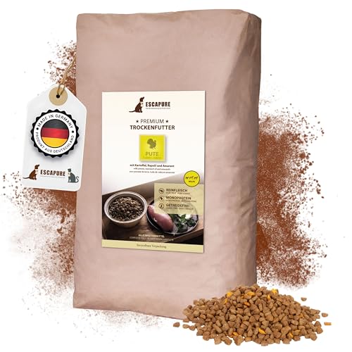 Escapure WELPEN Trockenfutter 12kg Beutel PUTE - Hundefutter trocken mit Rapsöl & Amarant - Alleinfuttermittel für Hundebabys getreidefrei - Welpe Hundenahrung mit hohem Fleischanteil Escapure WELPEN Trockenfutter 12kg Beutel PUTE - Hundefutter trocken mit Rapsöl & Amarant - Alleinfuttermittel für Hundebabys getreidefrei - Welpe Hundenahrung mit hohem Fleischanteil von Escapure