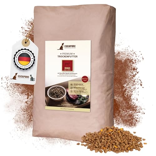 Escapure WELPEN Trockenfutter 12kg Beutel RIND - Hundefutter trocken mit Rapsöl & Amarant - Alleinfuttermittel für Hundebabys getreidefrei - Welpe Hundenahrung mit hohem Fleischanteil Escapure WELPEN Trockenfutter 12kg Beutel RIND - Hundefutter trocken mit Rapsöl & Amarant - Alleinfuttermittel für Hundebabys getreidefrei - Welpe Hundenahrung mit hohem Fleischanteil von Escapure