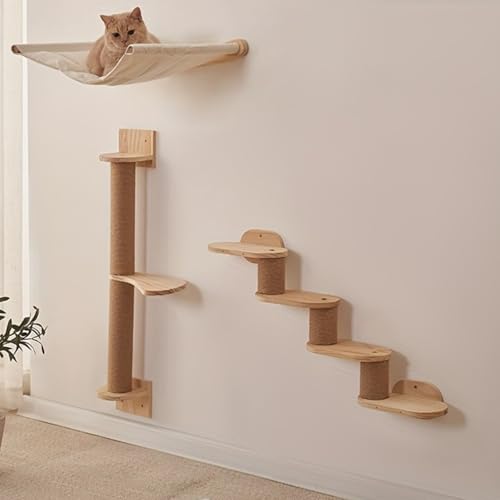 3-teiliges Katzen-Wandregal, Kletterwand, Katzenregale und Sitzstangen für die Wand, Katzen-Sitzstange, Plattformzubehör, stabiles Holzkletterer für Katzen, Wandmöbel-Set für den Innenbereich, 3-teiliges Katzen-Wandregal, Kletterwand, Katzenregale und Sitzstangen für die Wand, Katzen-Sitzstange, Plattformzubehör, stabiles Holzkletterer für Katzen, Wandmöbel-Set für den Innenbereich, von Esenlong