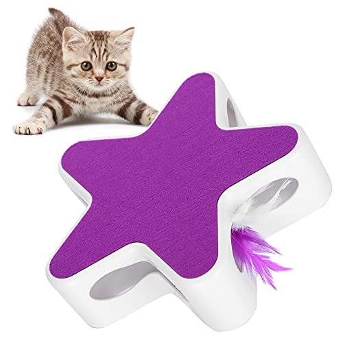 Esenlong Fünfzackiges Stern-Katzenfederspielzeug, 360 Grad zufällige Rotation, Katzenfederspielzeug, automatisches Katzenspielzeug von Esenlong