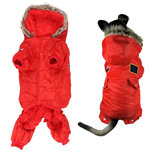 Esenlong Hunde-Hoodie-Mantel, Baumwoll-Winterjacke, warme Hundejacke mit Taschen für große Hunde (2XL) von Esenlong
