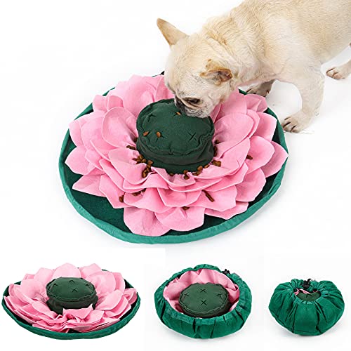 Esenlong Hunde-Schnüffelmatte, Lotus-Form, langsame Hunde-Futtermatte, Hundeschnüffelmatte, Haustier-Fleece-Nasenarbeitstrainingsmatte von Esenlong