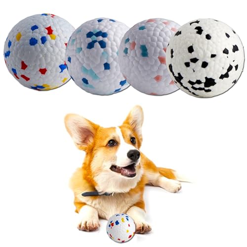 Esenlong Hundeball-Spielzeug, Hundespielzeug, unzerstörbar, bissfest, interaktives Spielzeug für mittelgroße und große Hunde, 4 Stück von Esenlong