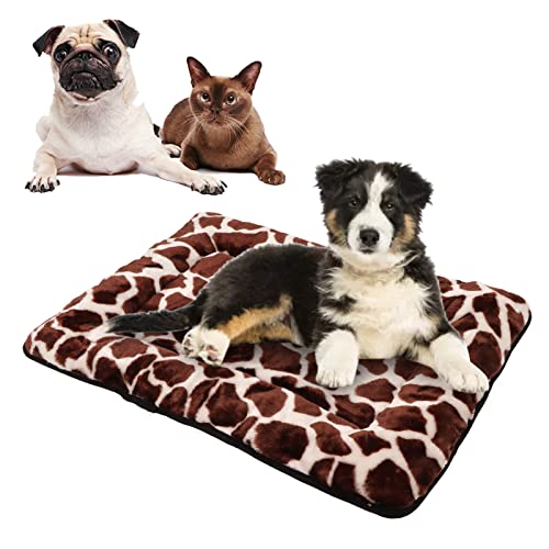 Esenlong Hundebett, weiche Plüsch-Hundeboxenmatte, rutschfeste Hundebox für mittelgroße und große Hunde und Katzen (braun) von Esenlong