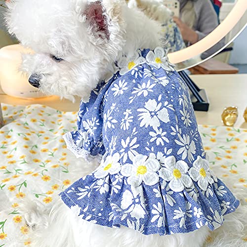 Esenlong Hundekleid, Blumenkleid, Zweibeinkleid, Haustier Frühling Sommer Bekleidung von Esenlong