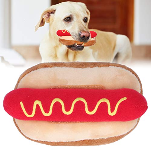 Esenlong Hundespielzeug in Hot Dog-Form, weiches Plüsch-Hundespielzeug, abnehmbarer Klang, exquisites Puppenspielzeug für Katzen und Hunde von Esenlong