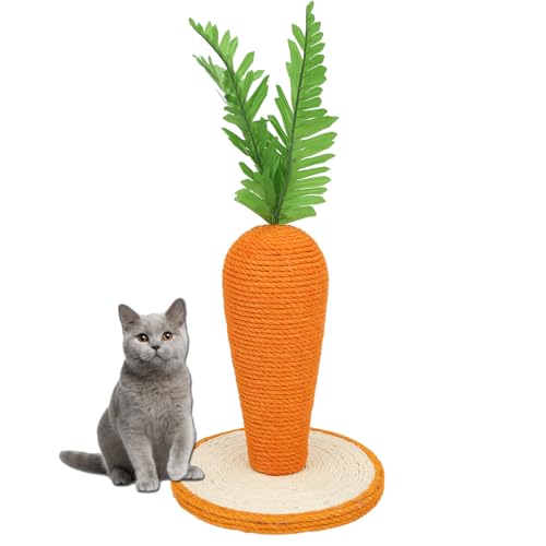 Leinen Karotte Modell Katze Kletterrahmen, kreative Kratzstämme, 25cm Kratzsäule für Katzen mit Ultimate Natürlichem Sisalseil, Indoor Katze Kratzbrett von Esenlong