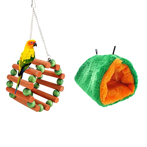 Esenlong Lustiges Vogelspielzeug, Vogel Krabbelschaukel Spielzeug, Vogel Hängekäfig für Papageien Hamster von Esenlong