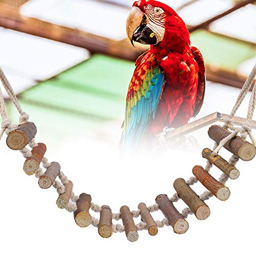 Esenlong Papageien-Kauspielzeug aus natürlichem Seil, Holz, Leiter zum Aufhängen, Klettern, Vogel von Esenlong