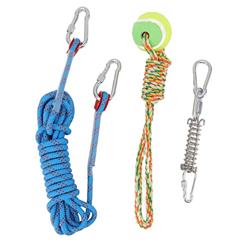 Esenlong Spring Pole Dog Rope Toys, Dog Hanging Bungee Interactive Toys for Medium Large Dogs 5 m von Esenlong