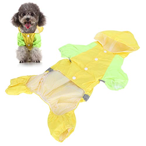 Haustier-Regenmantel, wasserdichter Hundemantel mit Reflektorstreifen, atmungsaktiver Haustier-Regenmantel mit Kapuze für Outdoor-Spaziergänge (XL-gelb) von Esenlong