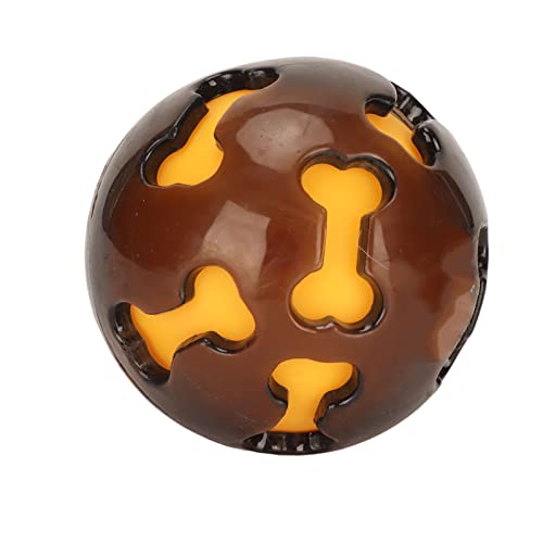 Haustierfutter-Spenderball, Haustier-Zahnreinigungsspielzeug, Gummi-Leckerli-Ball, Spielzeug (braun) von Esenlong