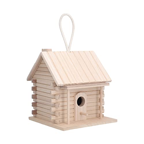 Holz Vogelhaus, Hängende Blockhütte Vogelhaus, Hängende Vogelhaus für Vogel Outdoor Decor und Innen Haus Dekor von Esenlong
