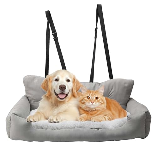 Hunde-Autositz für Hunde oder Katzen, Hundeautositz, Haustier-Reisebett, Haustier-Sitzerhöhung, Reise-Autobett mit verstellbaren Gurten, warme Plüsch-Auto-Sicherheitssitze Hunde-Autositz für Hunde oder Katzen, Hundeautositz, Haustier-Reisebett, Haustier-Sitzerhöhung, Reise-Autobett mit verstellbaren Gurten, warme Plüsch-Auto-Sicherheitssitze von Esenlong