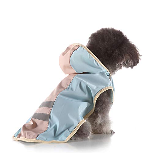 Hunde-Regenmantel, verstellbare Haustier-Regenjacke mit Sicherheits-Reflektorstreifen, wasserdichter Haustier-Regenmantel, (L-blau) von Esenlong