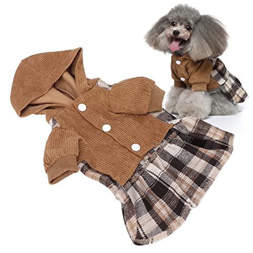 Hundekleid, Haustier Winterrock mit Hut, Hunderock für kleine Hunde Welpen (L) von Esenlong