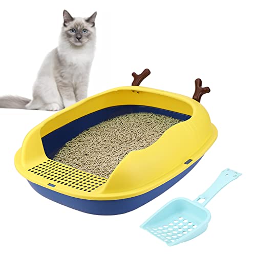 Katzentoilette, spritzwassergeschützt, Katzentoilette, halbgeschlossene Katzentoilette mit Schaufel von Esenlong