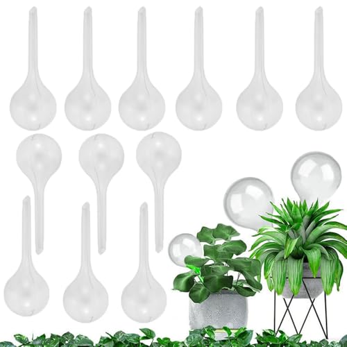 Esforzarse 12 Stück Bewässerungskugeln für Pflanzen, 60ML Transparente Farbe Kleine Pflanzen Gießkugeln, Selbstbewässerung Wasserspender Pflanzen, Geeignet zum Pflanzen Bewässerung für Drinnen Draußen von Esforzarse