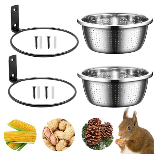 Esforzarse 2 Stück 22cm Edelstahl Eichhörnchen Futterhaus mit 8-Zoll-Entnehmbare Metallfutter-Schale,Wildlife Eichhörnchen und Vogelfutterschalen mit Ablasslöchern,ideal für Außenbereich Esforzarse 2 Stück 22cm Edelstahl Eichhörnchen Futterhaus mit 8-Zoll-Entnehmbare Metallfutter-Schale,Wildlife Eichhörnchen und Vogelfutterschalen mit Ablasslöchern,ideal für Außenbereich von Esforzarse