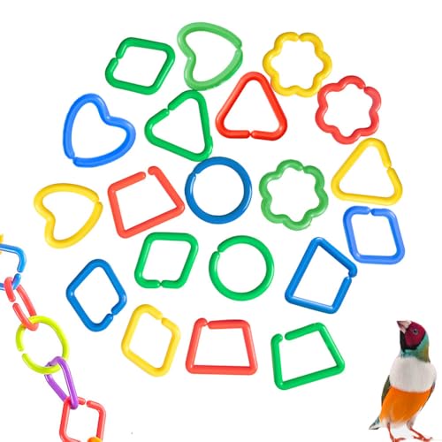 Esforzarse 40 Stück Spielzeug aus Kunststoff für Vögel, Spielzeug für Papageien, Clips aus Kunststoff, leuchtende Farben, langlebig, DIY, lose lose Form, leicht zu gleiten (Mix Farbe) von Esforzarse