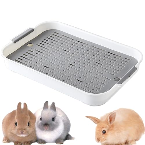 Esforzarse Kaninchenstreu, Töpfchentrainer für das Toilettentraining, für kleine Haustiere, Grau, Weiß, 24.5 x 36.5 x 5 cm, für Kaninchen von Esforzarse
