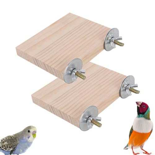 Esforzarse Plattform für Vögel, 2 Stück, Holzplattform für Vögel, Zubehör für Papageienkäfige, für Papageien, Hamster, Rennmäuse, kleine Tiere, (rechteckig, 15 x 8 cm) von Esforzarse