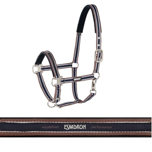 Eskadron Halfter Dornschnalle Basic Performance Cognac-Creme-Nightblue Größe Warmblut Extra von Eskadron