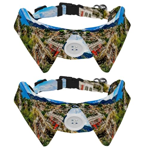 Eslifey Amalfi-Küstenhalsband mit Fliege und Glöckchen, verstellbares Revers-Design, Katzenfliege, Halsband für kleine Haustiere, 2 Stück Eslifey Amalfi-Küstenhalsband mit Fliege und Glöckchen, verstellbares Revers-Design, Katzenfliege, Halsband für kleine Haustiere, 2 Stück von Eslifey