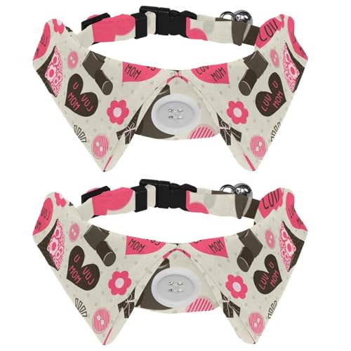 Eslifey Hundehalsband mit Fliege, verstellbar, formelles Smokinghalsband mit abnehmbarem Hemdkragen, Katzenhalsbänder für kleine Haustiere, Muttertagsgeschenk, Geschenkmuster für Mütter, 2 Stück Eslifey Hundehalsband mit Fliege, verstellbar, formelles Smokinghalsband mit abnehmbarem Hemdkragen, Katzenhalsbänder für kleine Haustiere, Muttertagsgeschenk, Geschenkmuster für Mütter, 2 Stück von Eslifey
